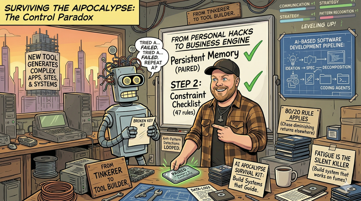 Stop tinkering & start building. Discover 10 hard-won lessons from 3 years of surviving the AIPocalypse. Learn to build systems that guide AI, outmaneuver the loops, and level up your tools.